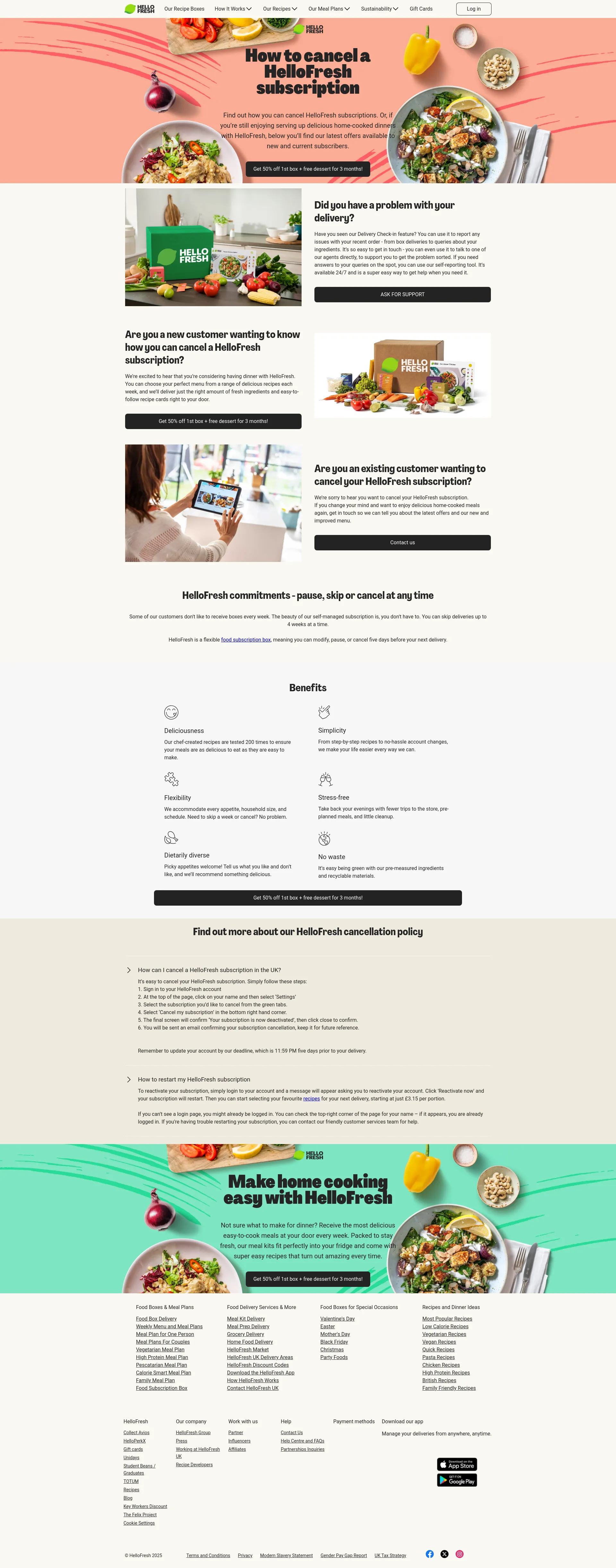 screenshot of www.hellofresh.co.uk